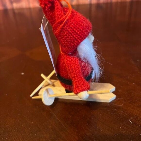 Knitted Skiing Santa Claus christmas ornament By Silver Tree - Picture 5 of 8